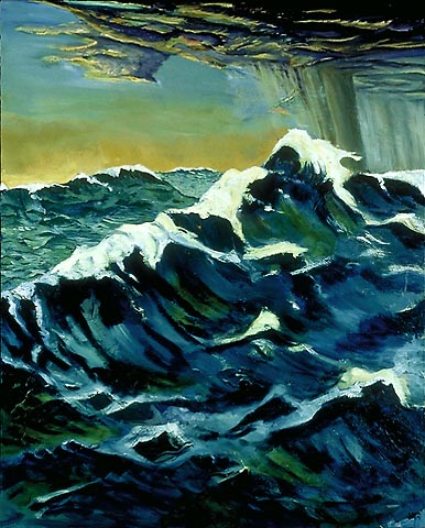 squall in the gulf stream in oil on canvas